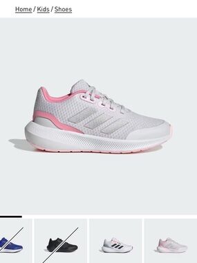 adidas Runfalcon 3.0 K Gray and Pink Kids Running Shoes Box